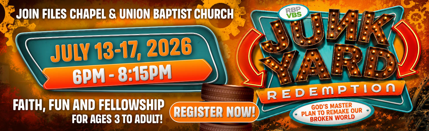 VBS Junk Yard Redemption July 13 thru 17
